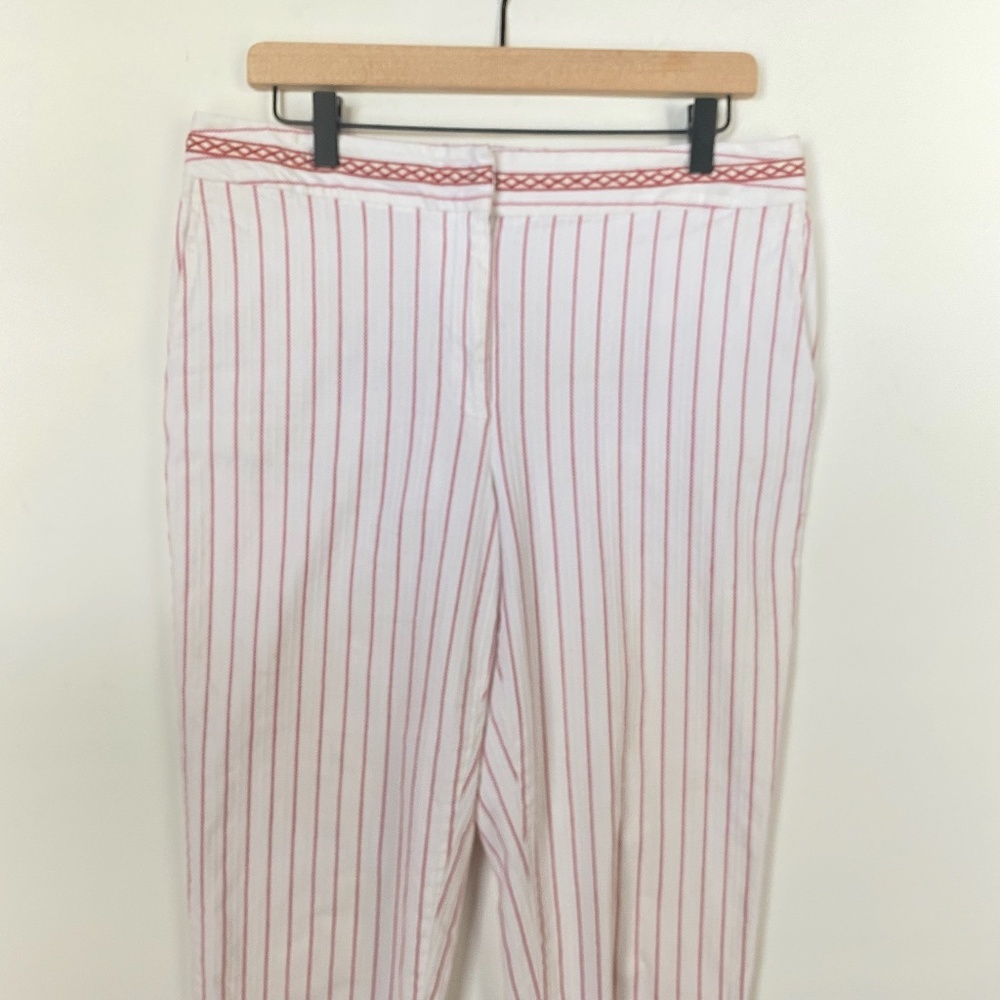 Talbots Stretch Pinstripe Linen Pants, Size‎ 12